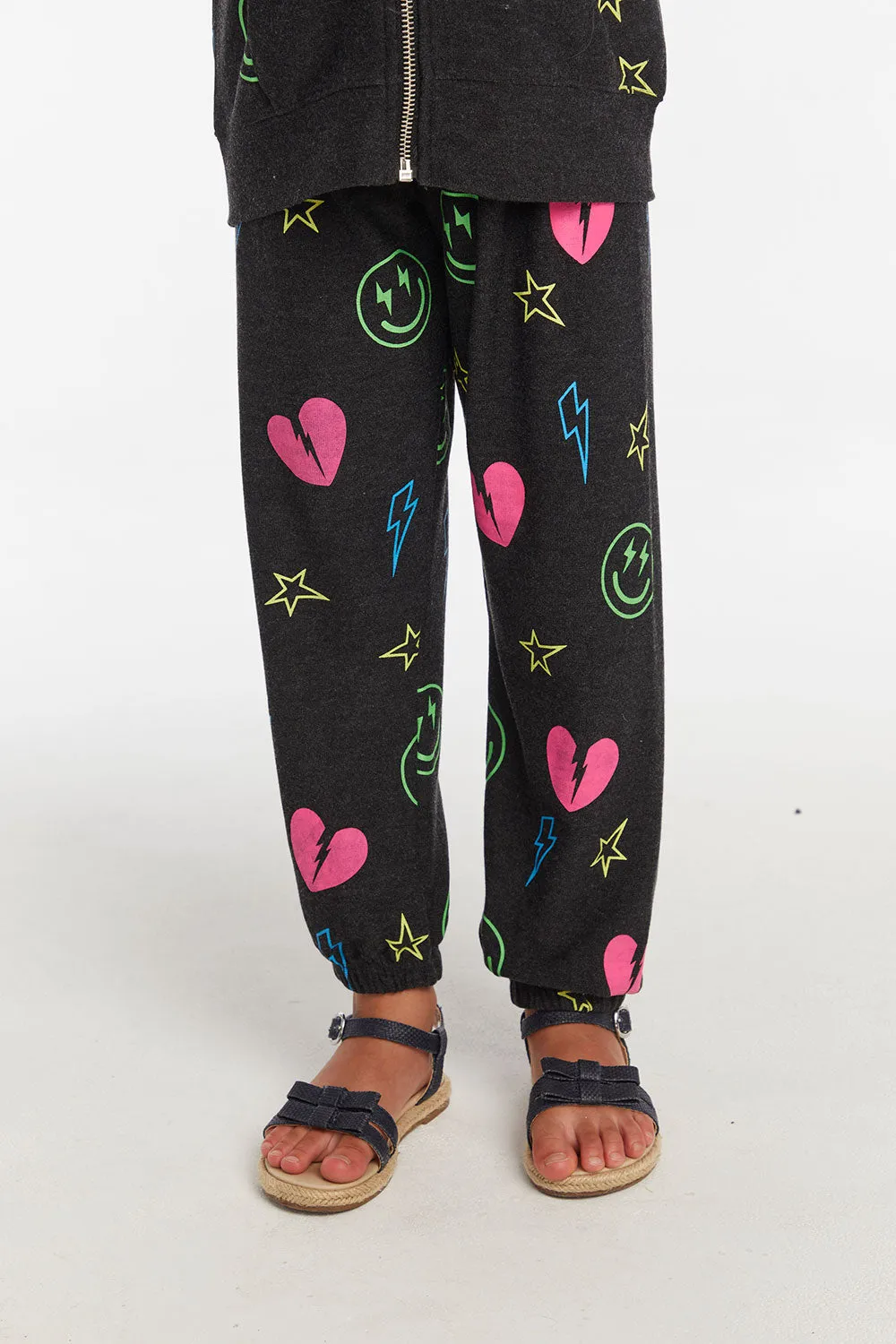 Neon Heart & Smiles Girls Pant