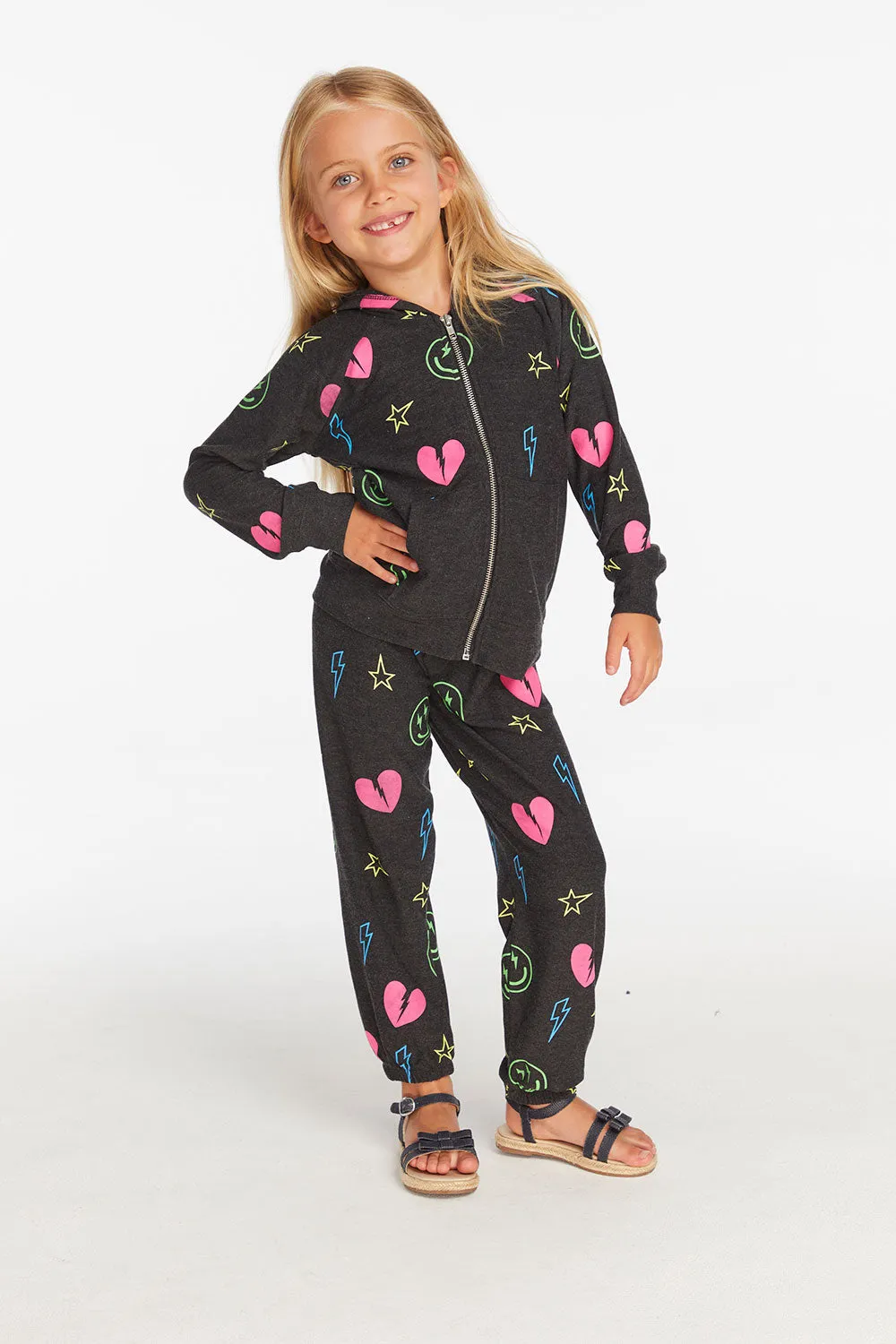 Neon Heart & Smiles Girls Pant