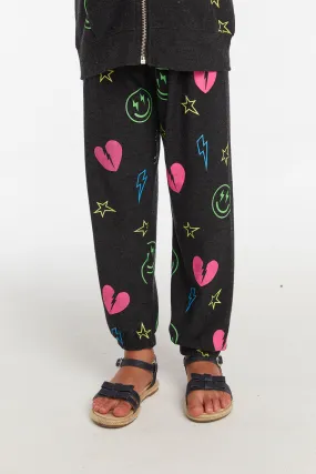 Neon Heart & Smiles Girls Pant