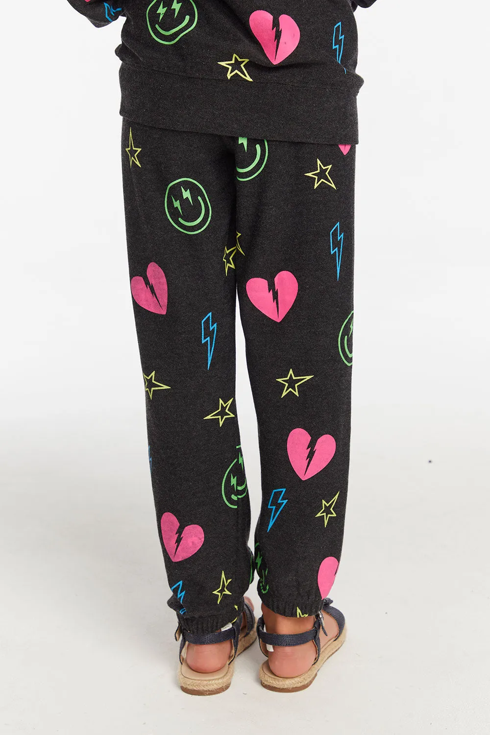 Neon Heart & Smiles Girls Pant