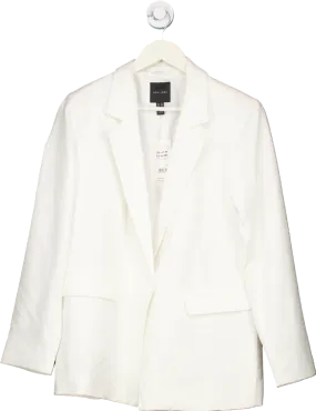 New Look White K Lila Linen Blazer UK 12