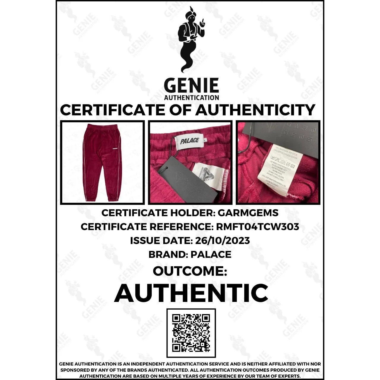 Palace Velaxation Velour Sweatpants