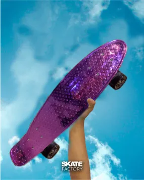 PENNYBOARD PATINETA COMPLETA BLAZER  MORADA METALICA CON LUZ LED