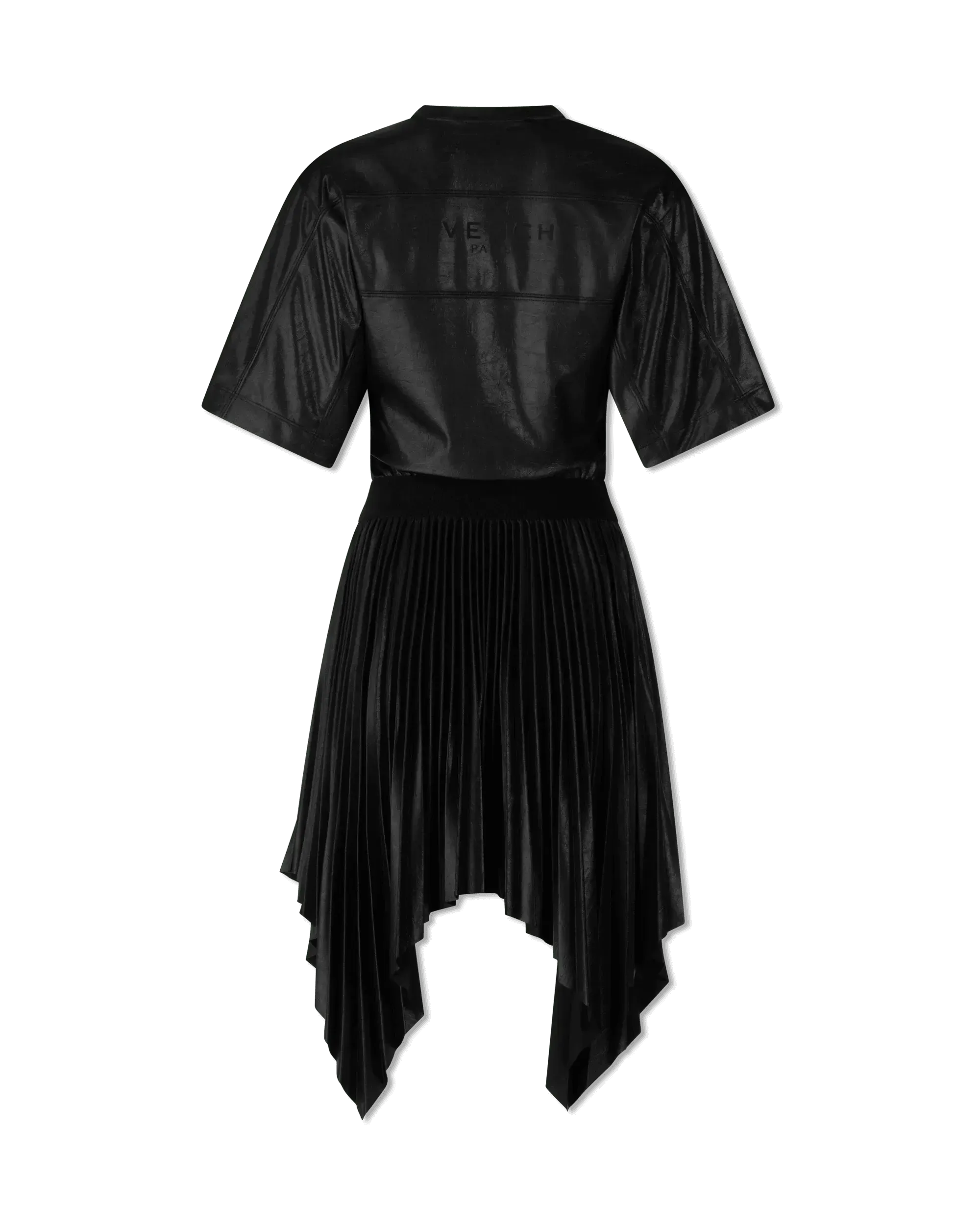 Pleated Lacquer T-Shirt Dress