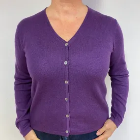Plum Purple Cashmere Cardigan Large