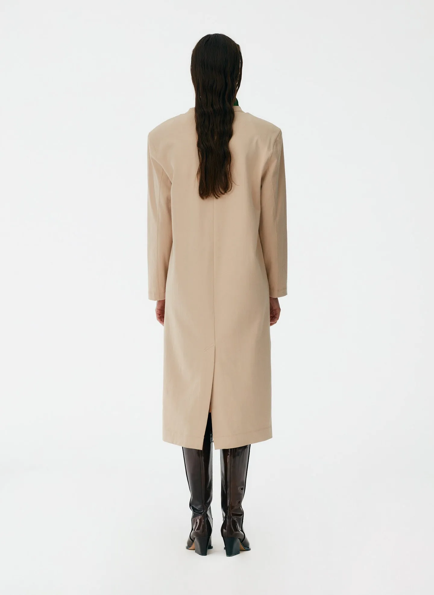 Punto Milano Long Sleeve Shoulder Pad T-Shirt Dress