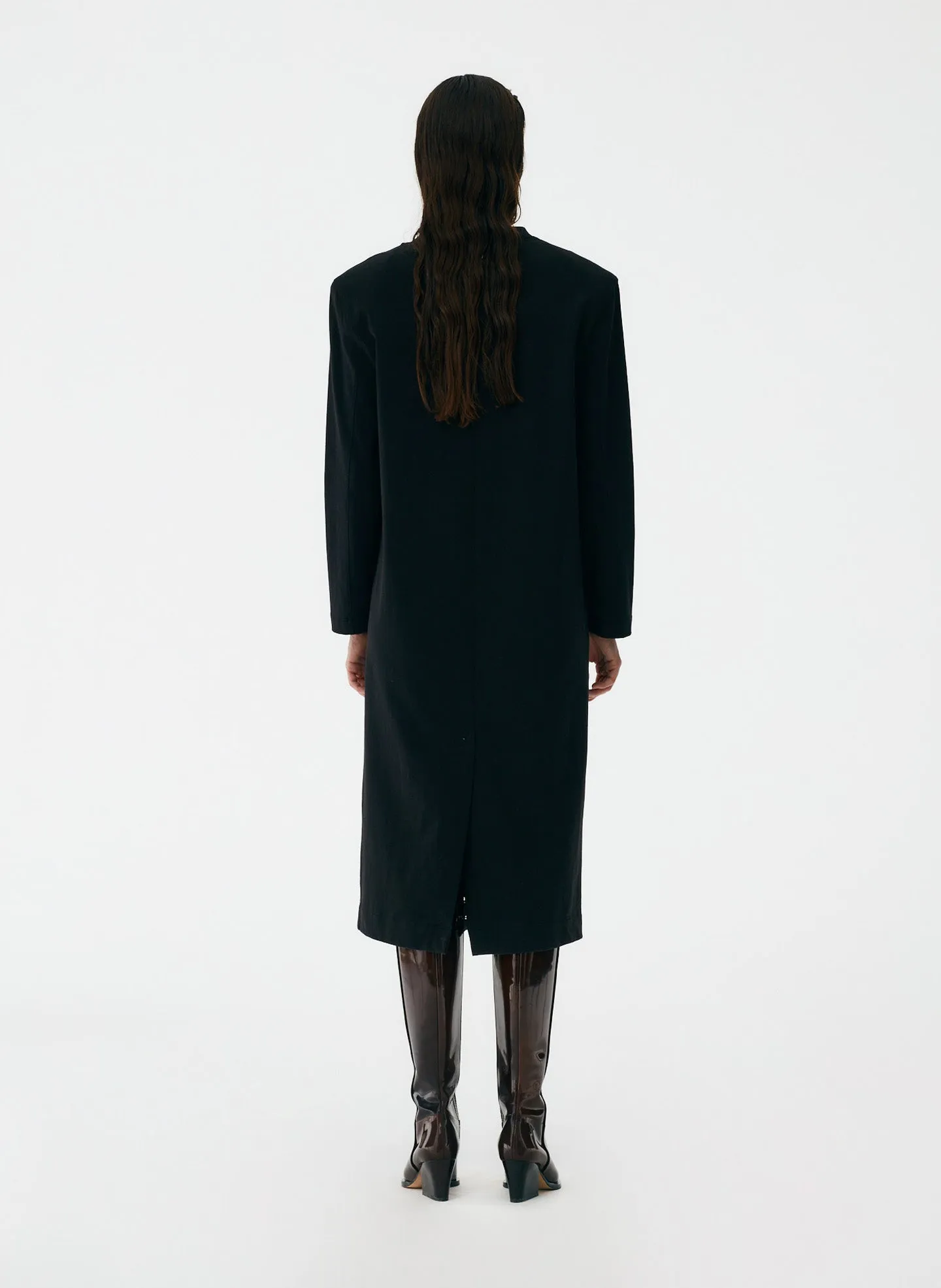Punto Milano Long Sleeve Shoulder Pad T-Shirt Dress