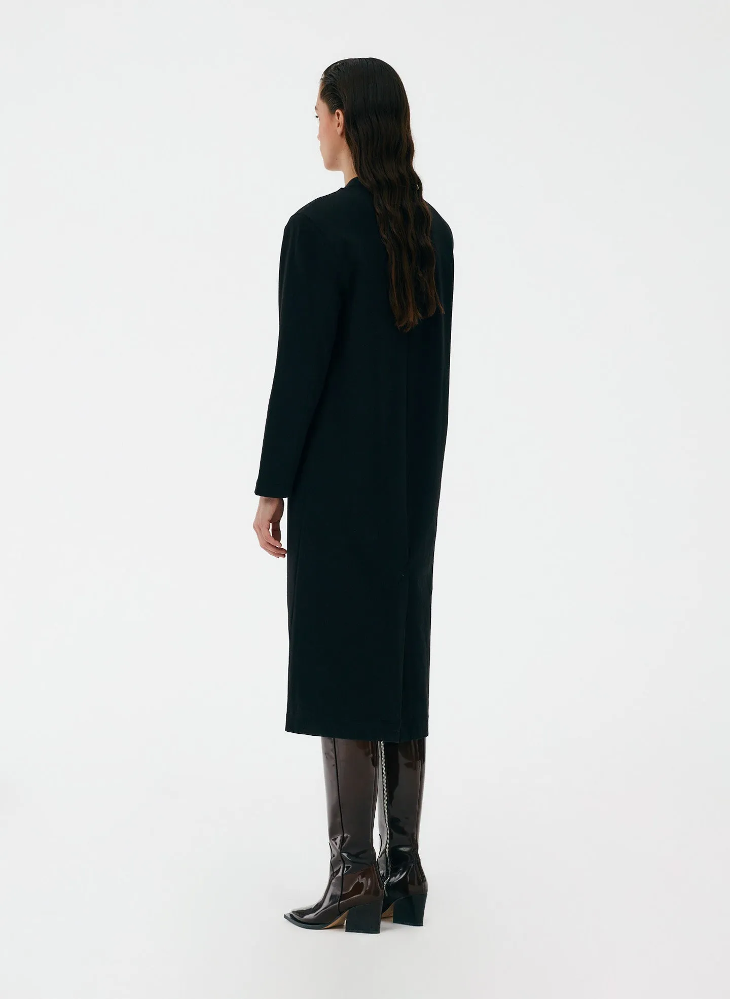 Punto Milano Long Sleeve Shoulder Pad T-Shirt Dress