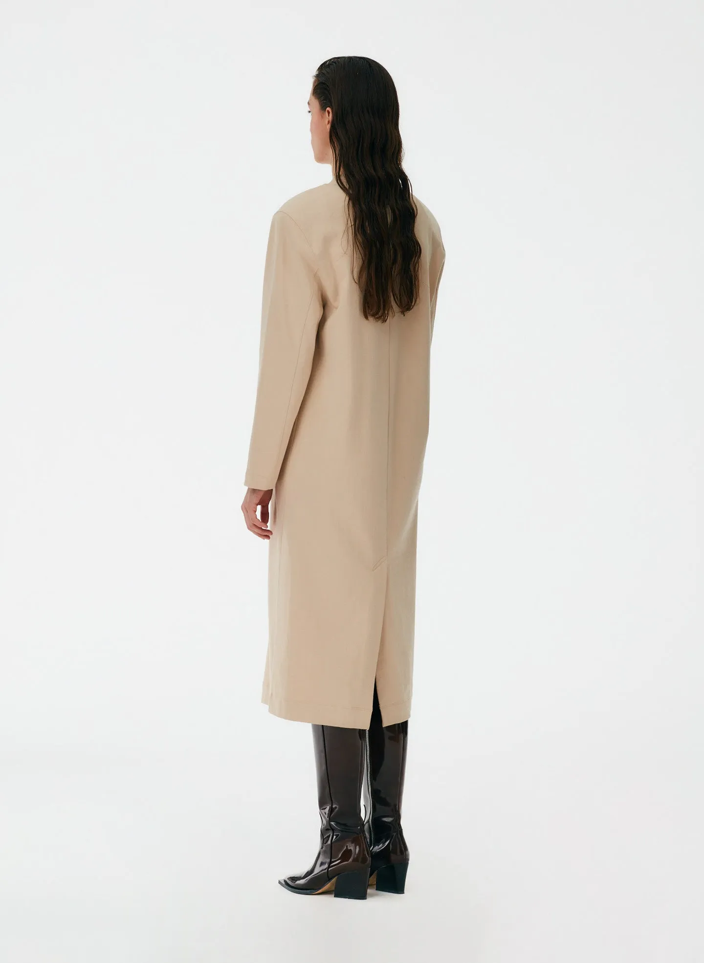 Punto Milano Long Sleeve Shoulder Pad T-Shirt Dress