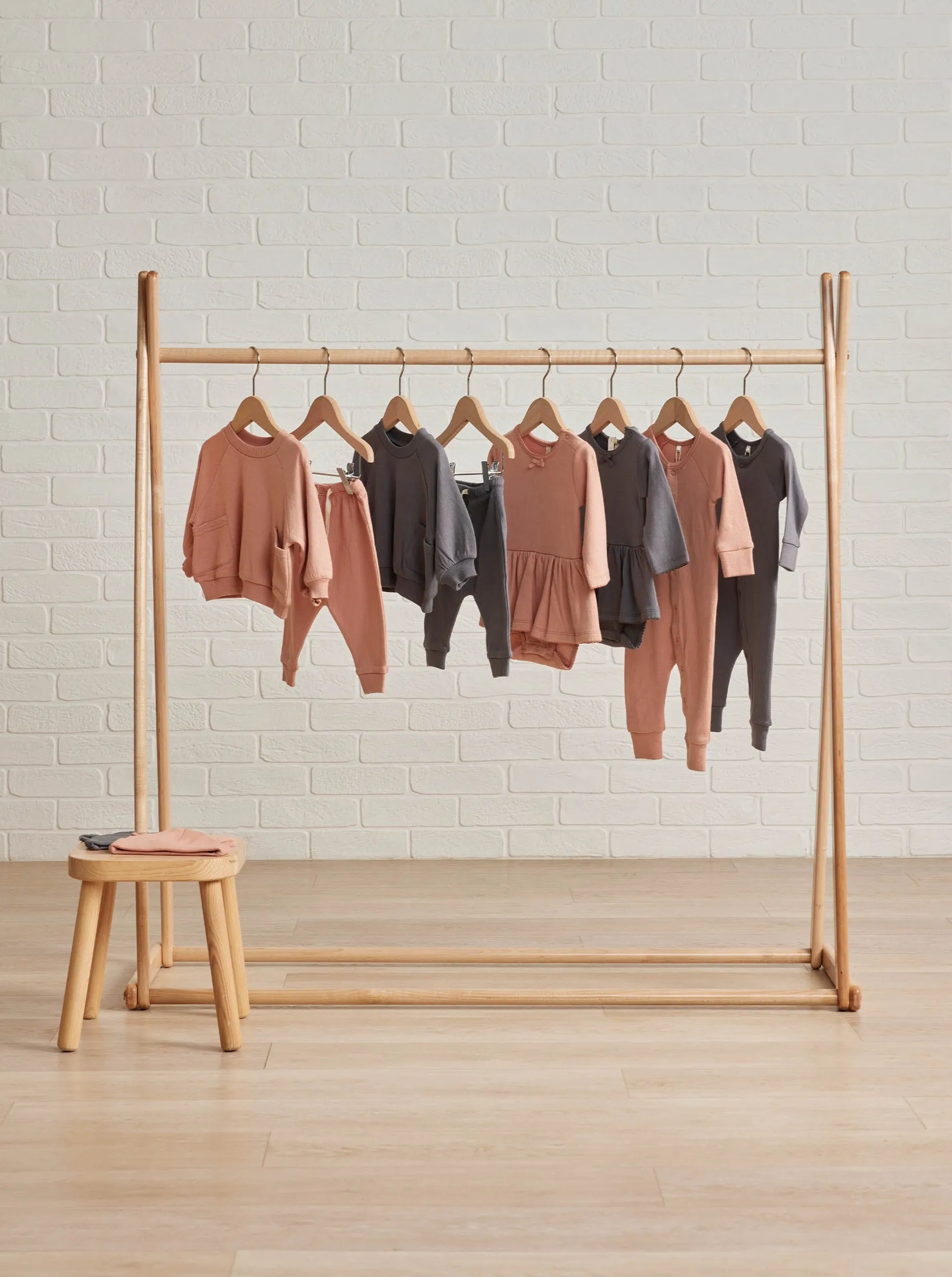 Quincy Mae Baby Pink Pointelle Sweatshirt & Sweatpants Set _QM338-1097