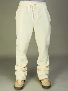 Rebel Minds Sweatpants - Fleece Stacked Fit - Cream - 100-475