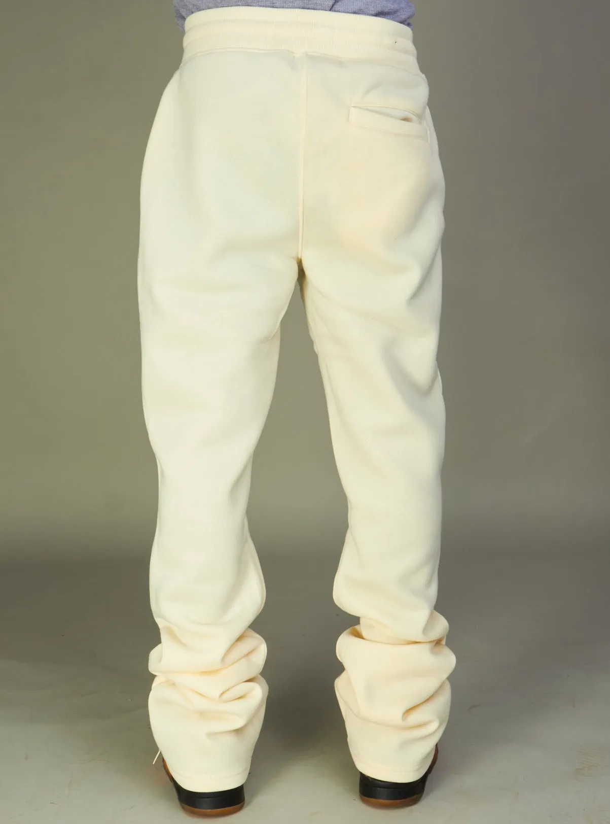Rebel Minds Sweatpants - Fleece Stacked Fit - Cream - 100-475