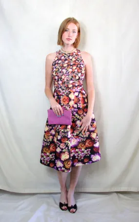 RENT Floral Midi Prom Dress
