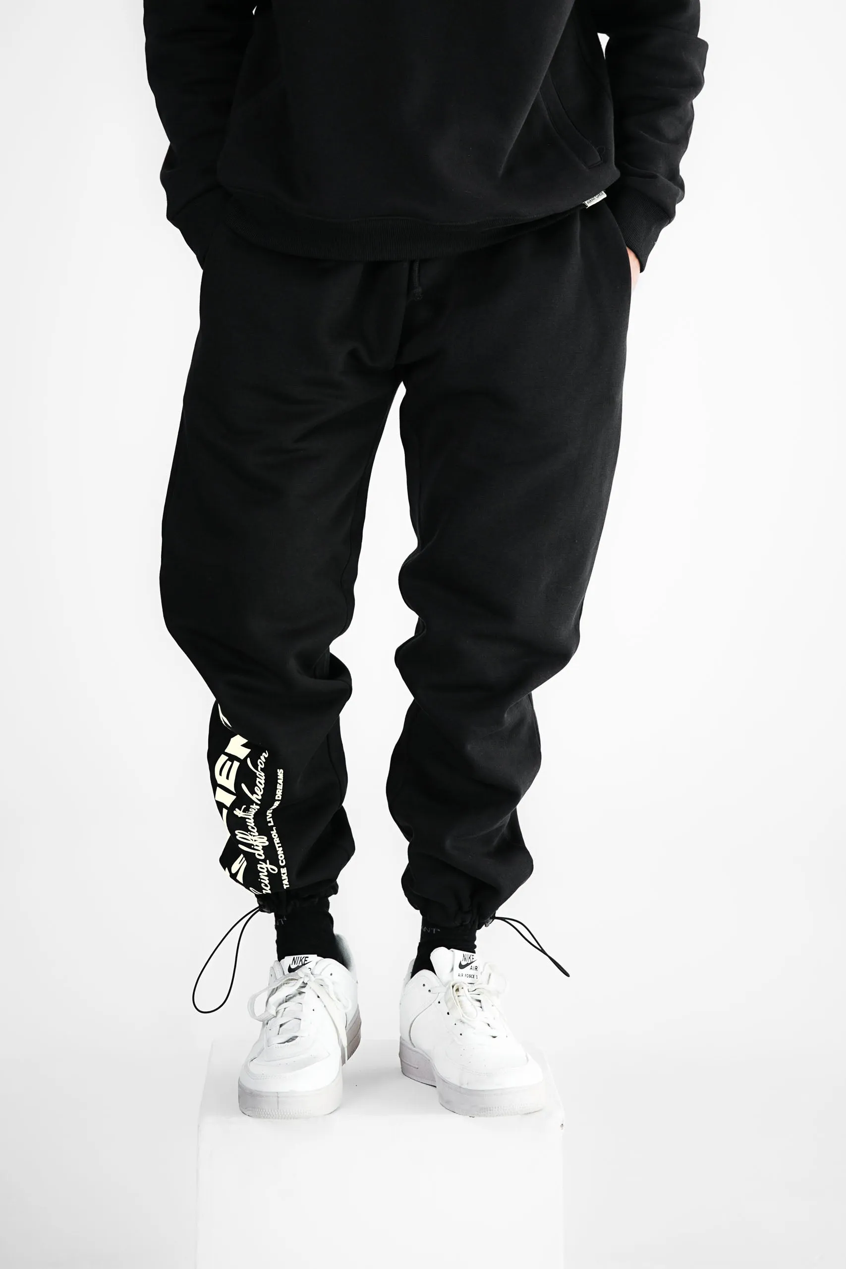 Resilient Black Relaxed Fit Adjustable Trouser