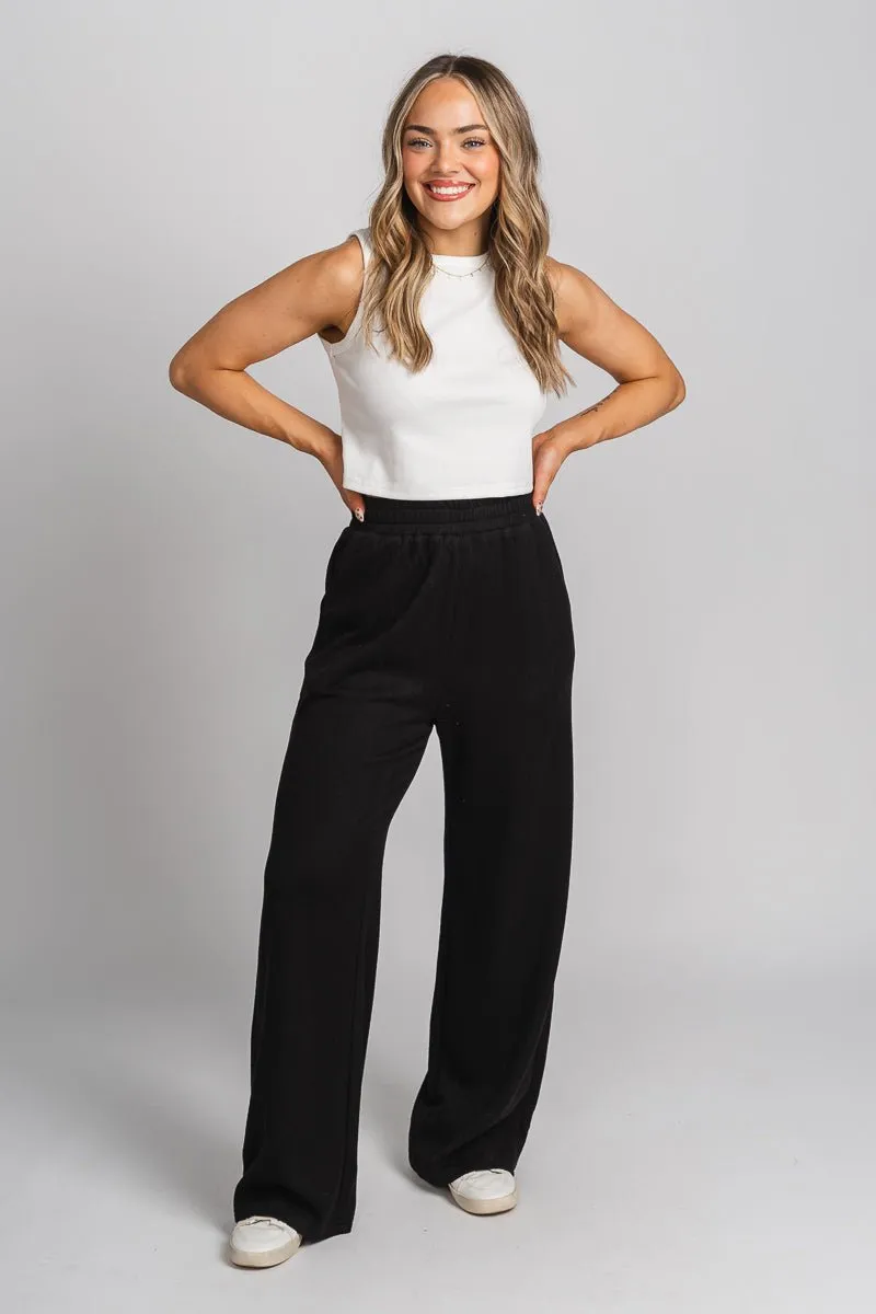 Ribbed sweatpants black
