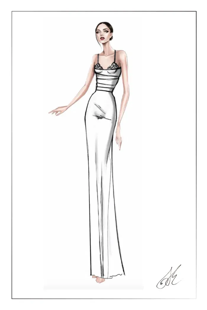 Rosa Lace Panel Slip Dress in Premium Japanese Soalon™