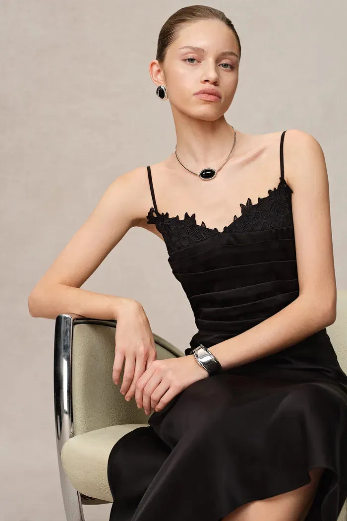 Rosa Lace Panel Slip Dress in Premium Japanese Soalon™