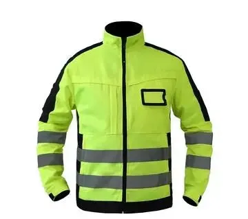 Safety Gear: Reflective Workwear Set. Wear-resistant Repairman Work Suits Fluorescent Zipper Jacket And Pants Set Multi Pockets