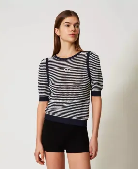 Short Sleeve Crewneck Knit Top
