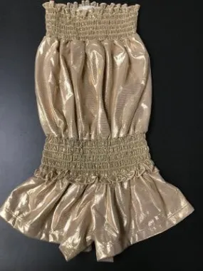 SMOCKED ROMPER GOLD SHIMMER NET