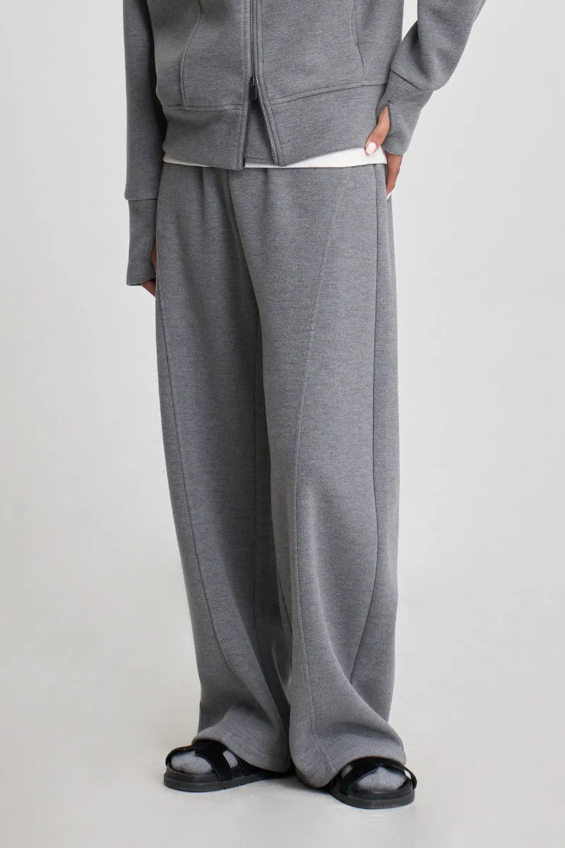 Soft Acetate-Cashmere Blend High Waisted Barrel Leg Sweatpants