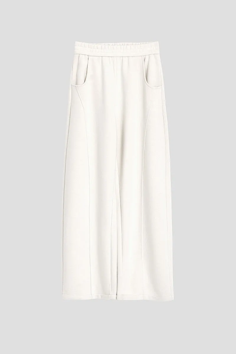 Soft Acetate-Cashmere Blend High Waisted Barrel Leg Sweatpants