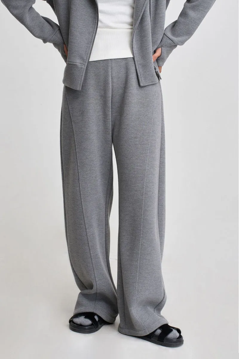 Soft Acetate-Cashmere Blend High Waisted Barrel Leg Sweatpants