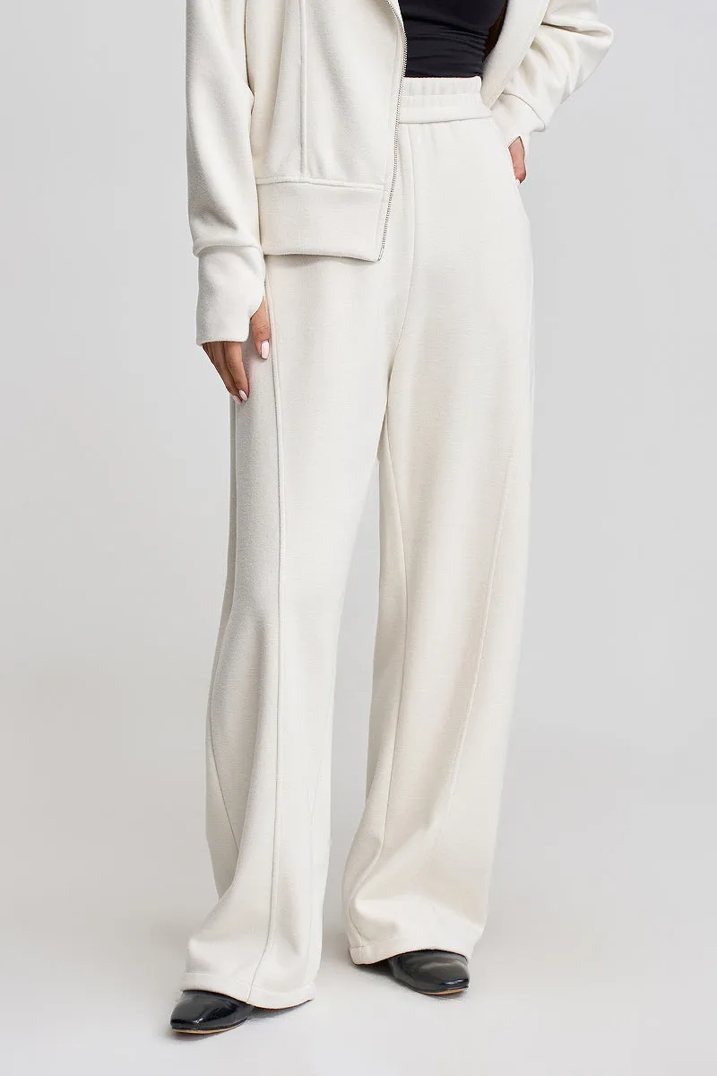 Soft Acetate-Cashmere Blend High Waisted Barrel Leg Sweatpants