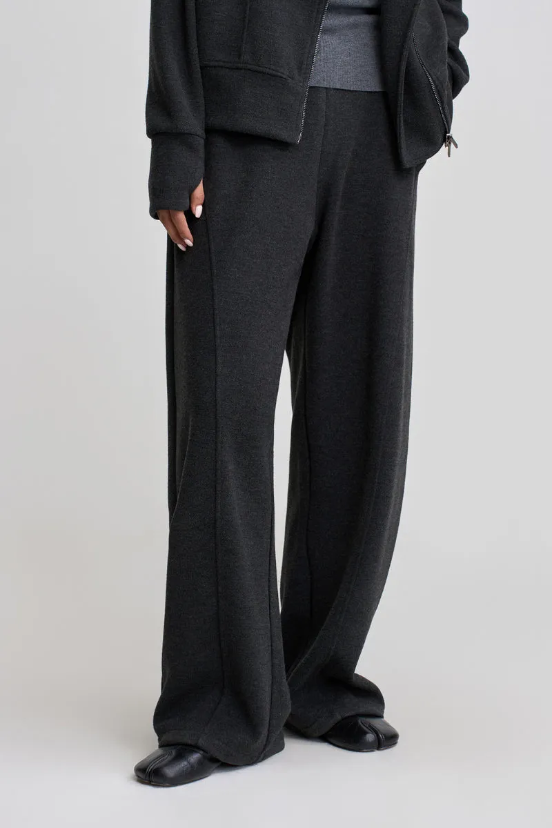 Soft Acetate-Cashmere Blend High Waisted Barrel Leg Sweatpants