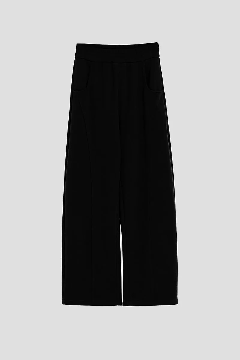 Soft Acetate-Cashmere Blend High Waisted Barrel Leg Sweatpants