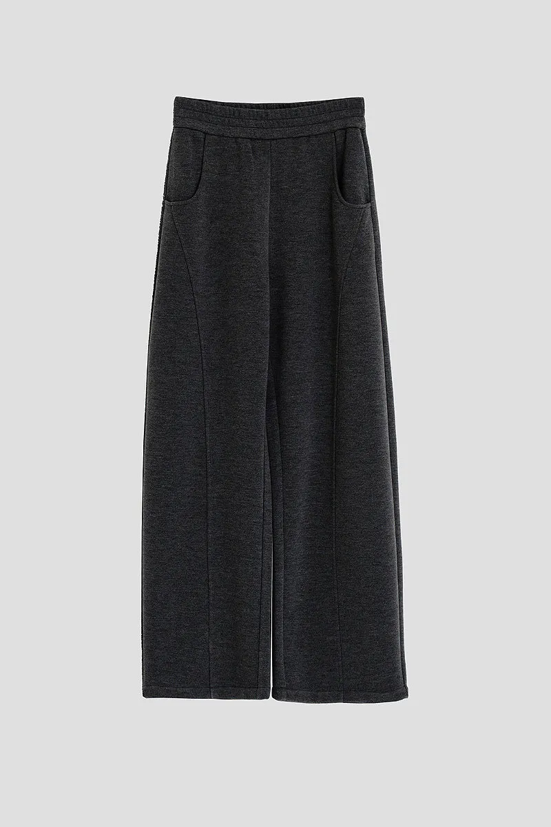 Soft Acetate-Cashmere Blend High Waisted Barrel Leg Sweatpants
