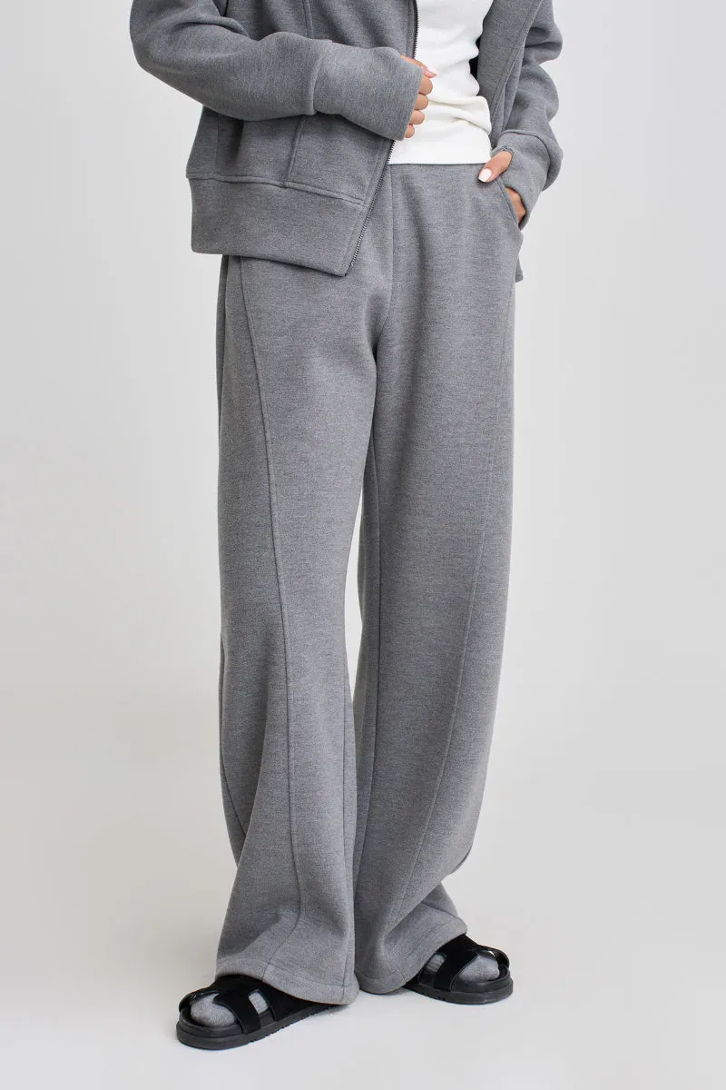 Soft Acetate-Cashmere Blend High Waisted Barrel Leg Sweatpants