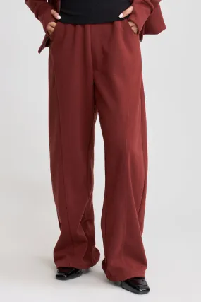 Soft Acetate-Cashmere Blend High Waisted Barrel Leg Sweatpants