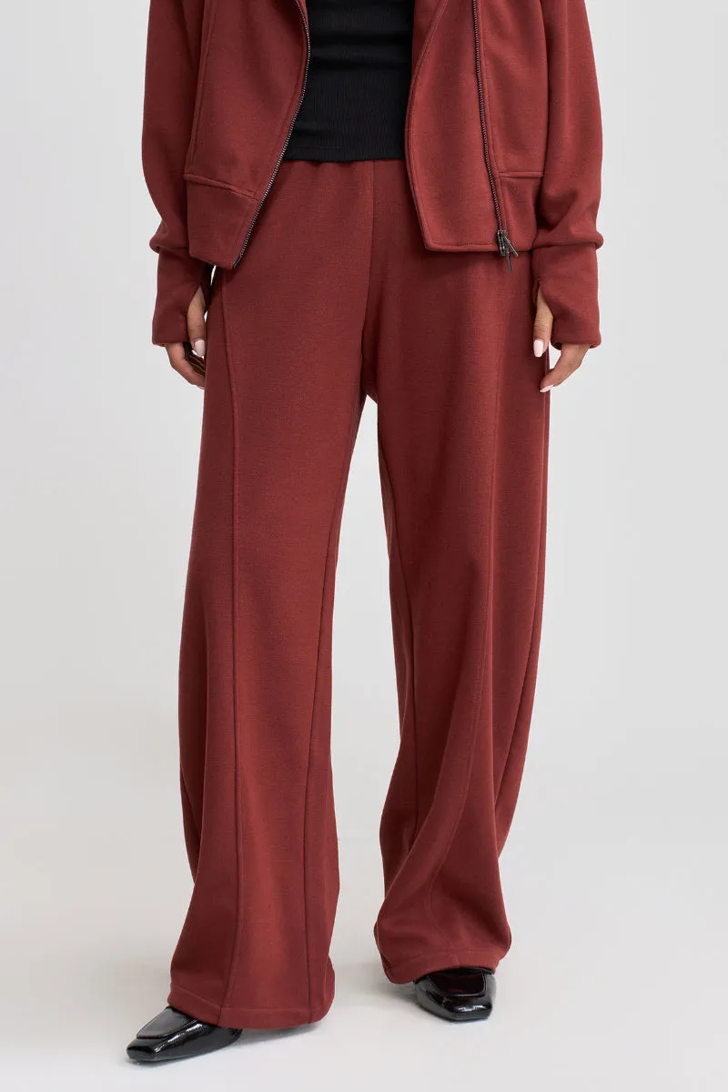Soft Acetate-Cashmere Blend High Waisted Barrel Leg Sweatpants