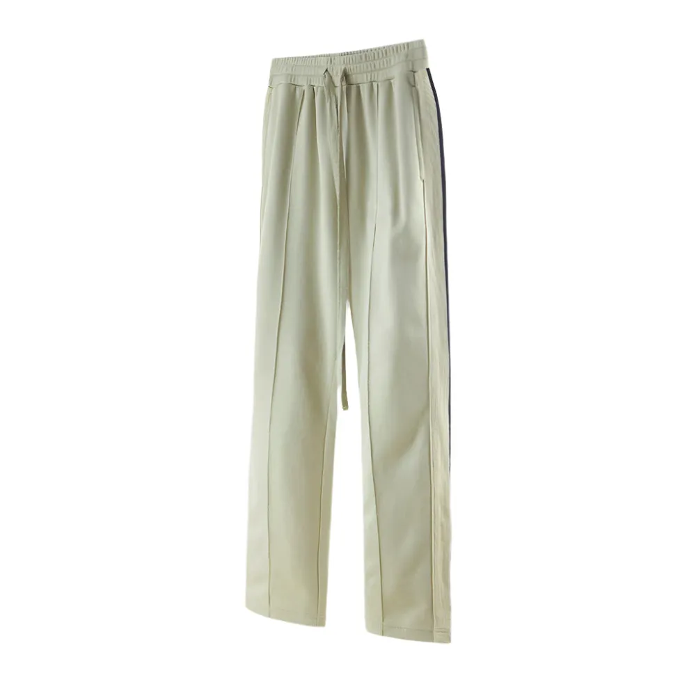 Solid Color Knit Patchwork Side Striped Sweatpants