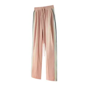 Solid Color Knit Patchwork Side Striped Sweatpants