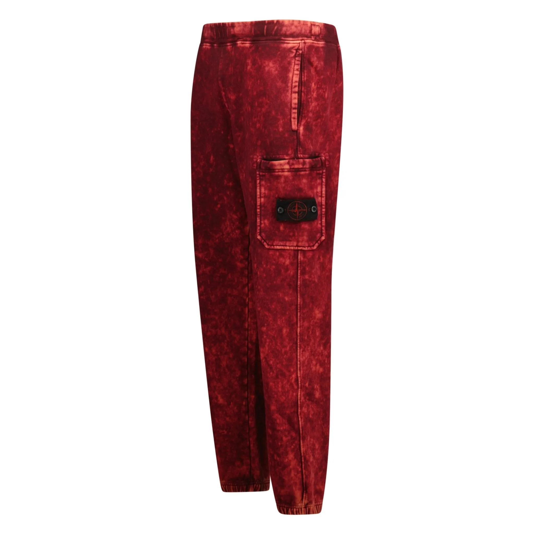 STONE ISLANDCOTTON TYE DYE SWEATPANTS RED