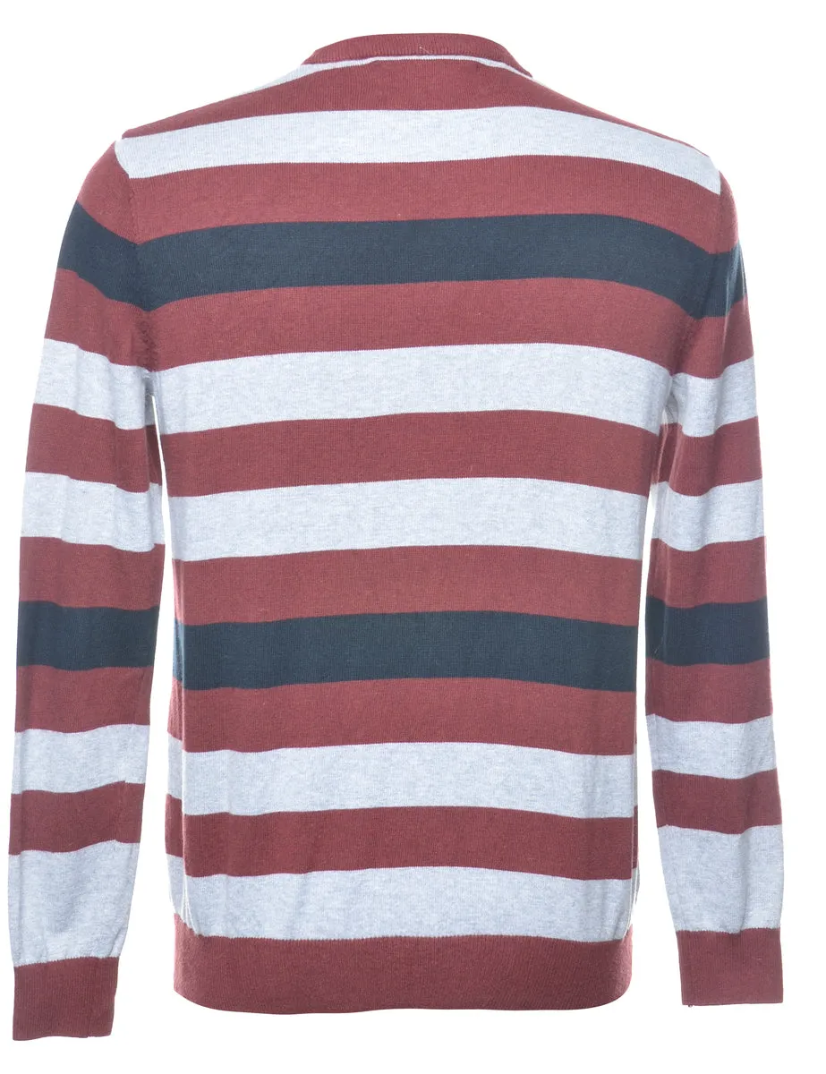Striped Multi-Colour Knit Jumper - M