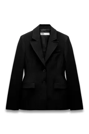Tailored Blazer with Shoulder Pads