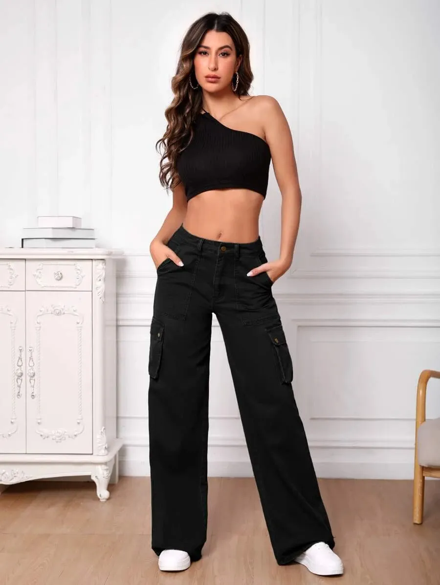 Tall Flap Side Pocket Cargo Jeans