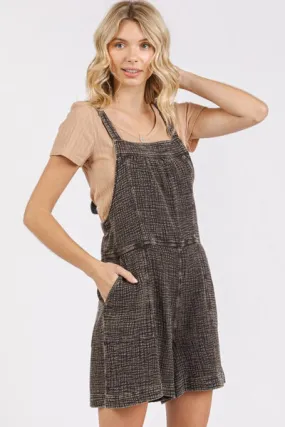 Textured Knot Wide Strap Romper