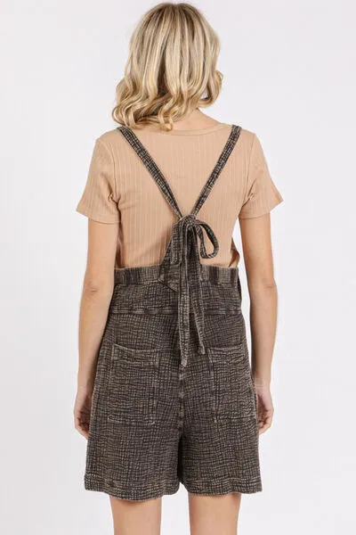 Textured Knot Wide Strap Romper