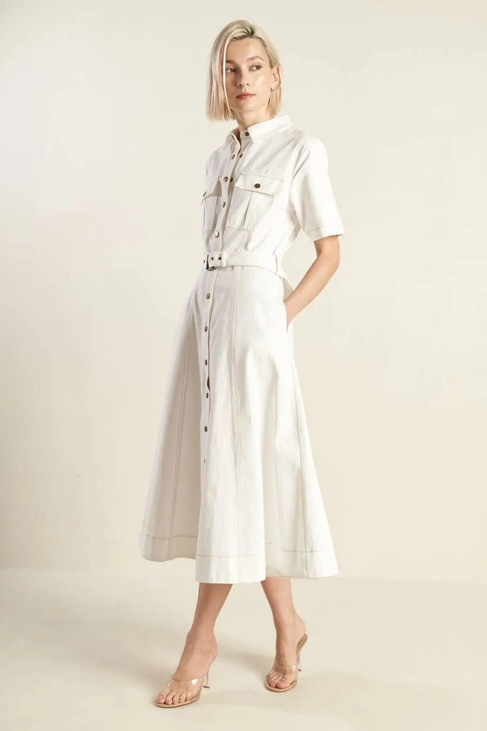 The Classic Shirt Dress in Off White