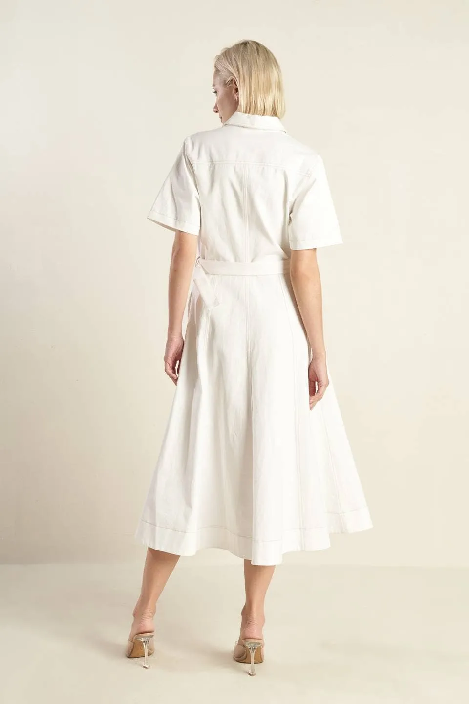 The Classic Shirt Dress in Off White