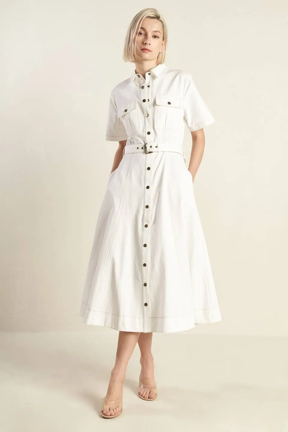 The Classic Shirt Dress in Off White