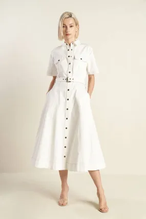 The Classic Shirt Dress in Off White