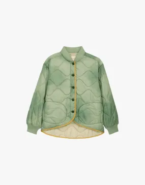The Great The Quilted Liner Jacket in Mottled Green