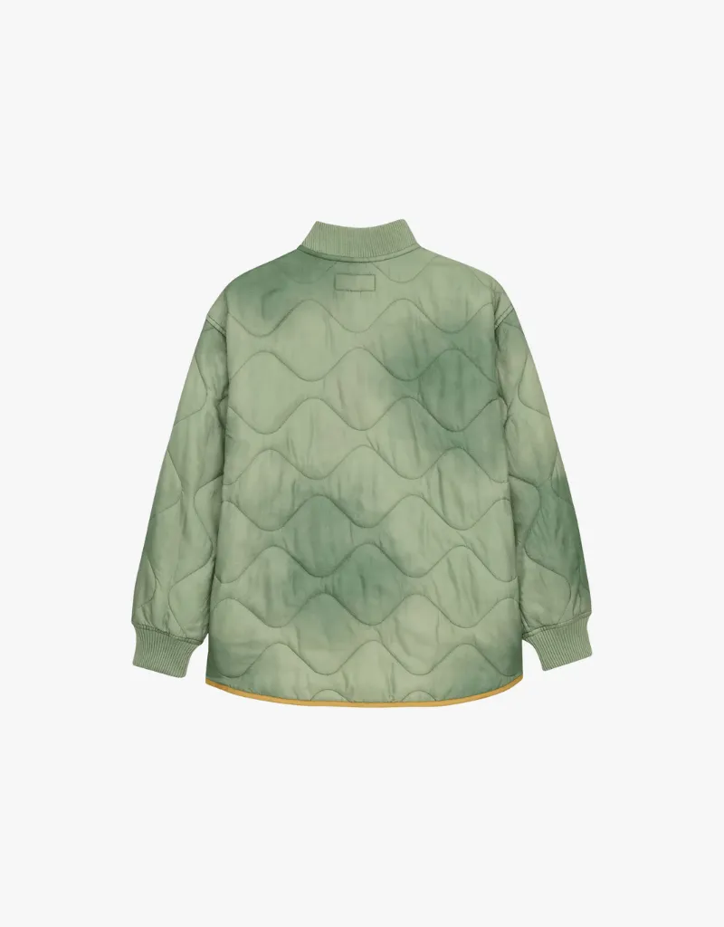The Great The Quilted Liner Jacket in Mottled Green