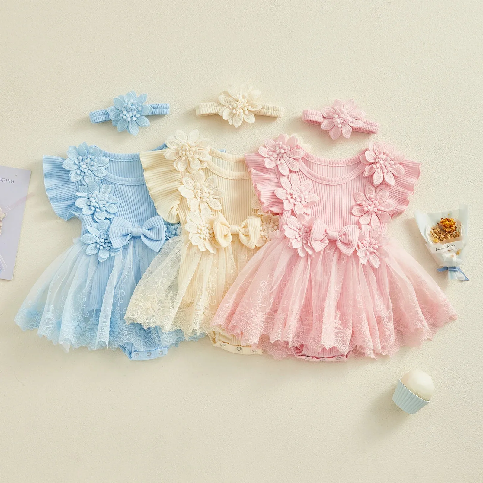 The Pretty Bouquet Lace Romper Dress
