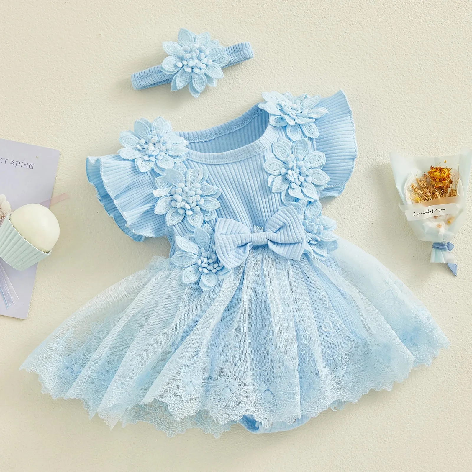 The Pretty Bouquet Lace Romper Dress